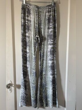 BooHoo Snake Print Flares